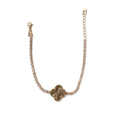 Gold Filled Ridged Flora Tennis Bracelet